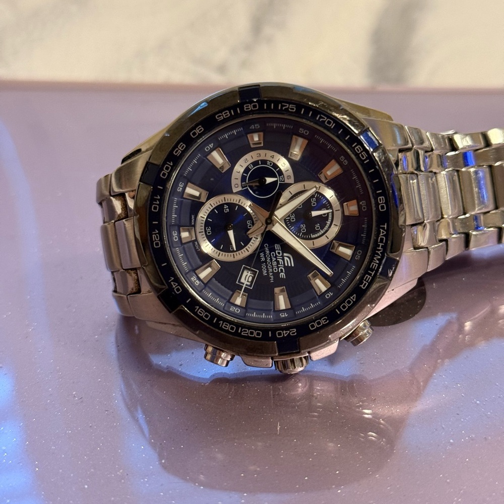 Casio Edifice Silver Chronograph Watch